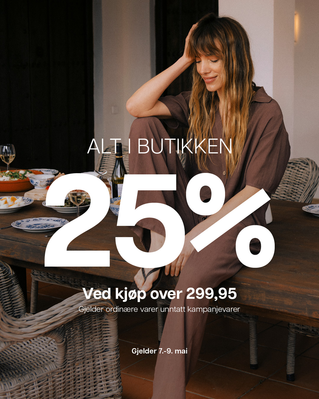 25% på alle ordinære varer 7. - 9. mai! B.young